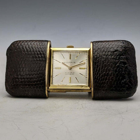 英国ヴィンテージ 動作良好 マッピン&ウェッブ パースウォッチ 機械式 17石 レザーケース